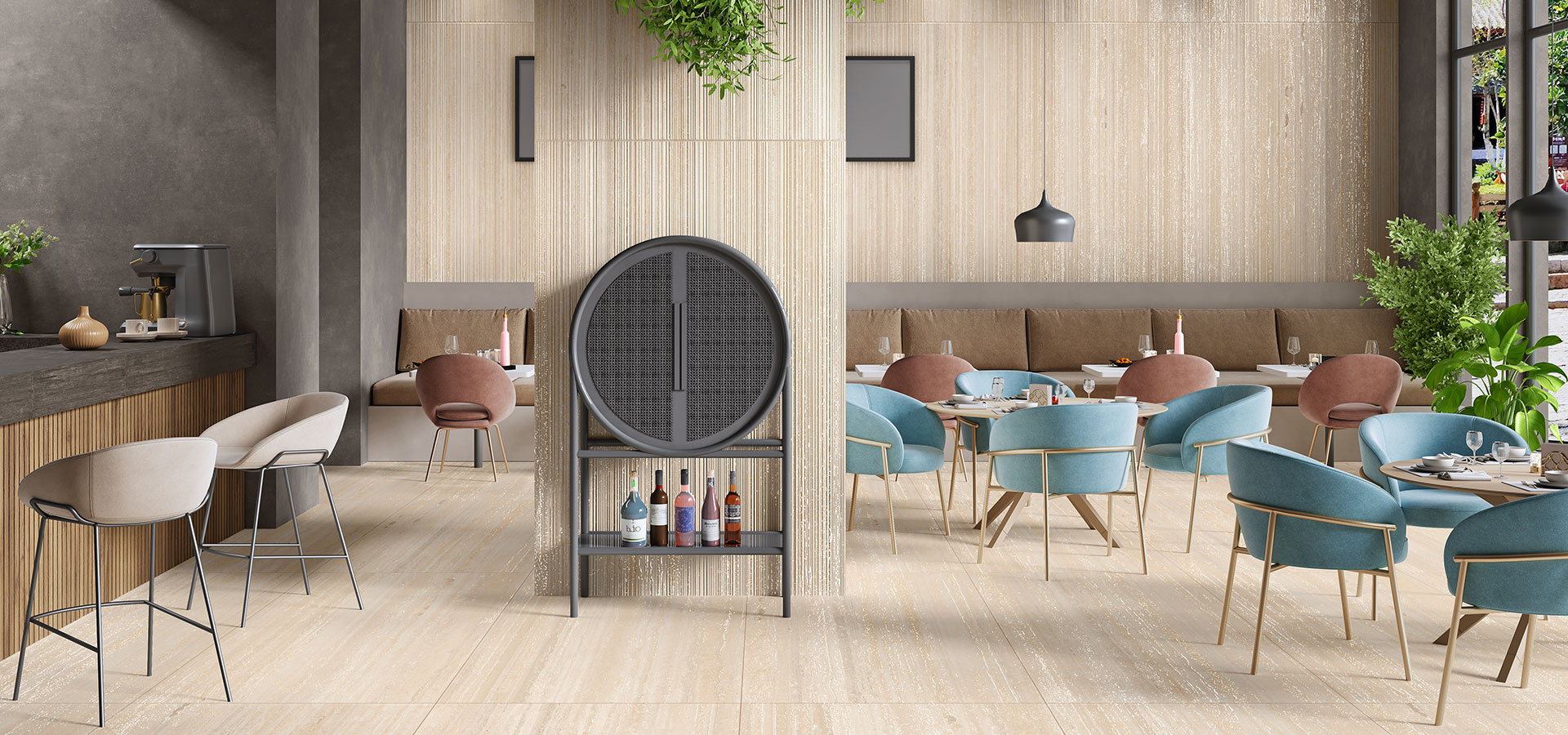 FERRO TRAVERTINE AVORIO STRIPO